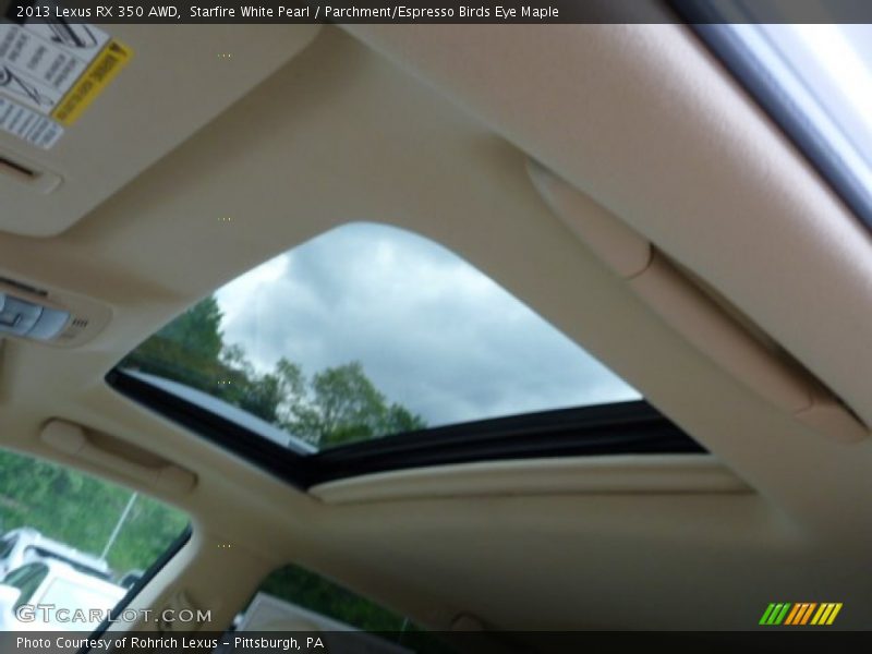Starfire White Pearl / Parchment/Espresso Birds Eye Maple 2013 Lexus RX 350 AWD