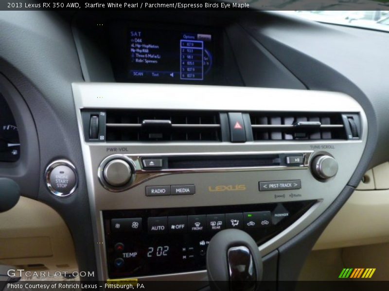 Starfire White Pearl / Parchment/Espresso Birds Eye Maple 2013 Lexus RX 350 AWD