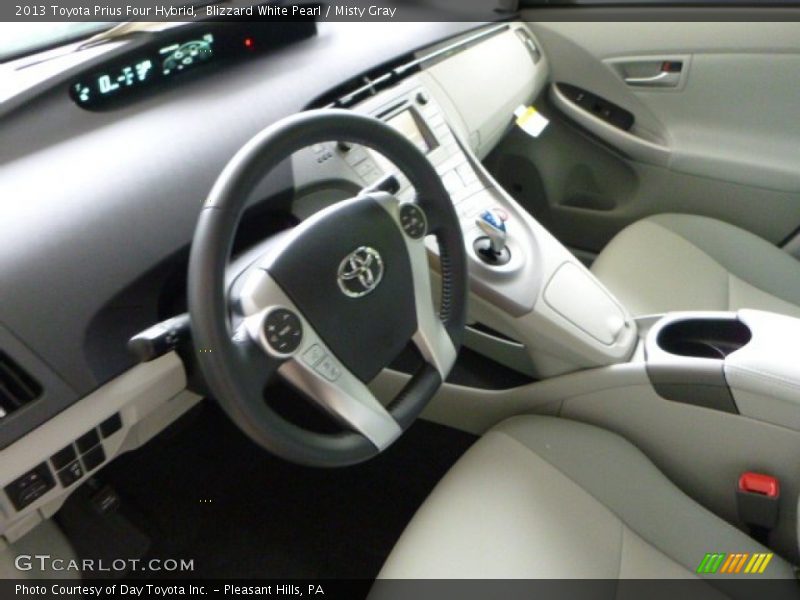 Blizzard White Pearl / Misty Gray 2013 Toyota Prius Four Hybrid