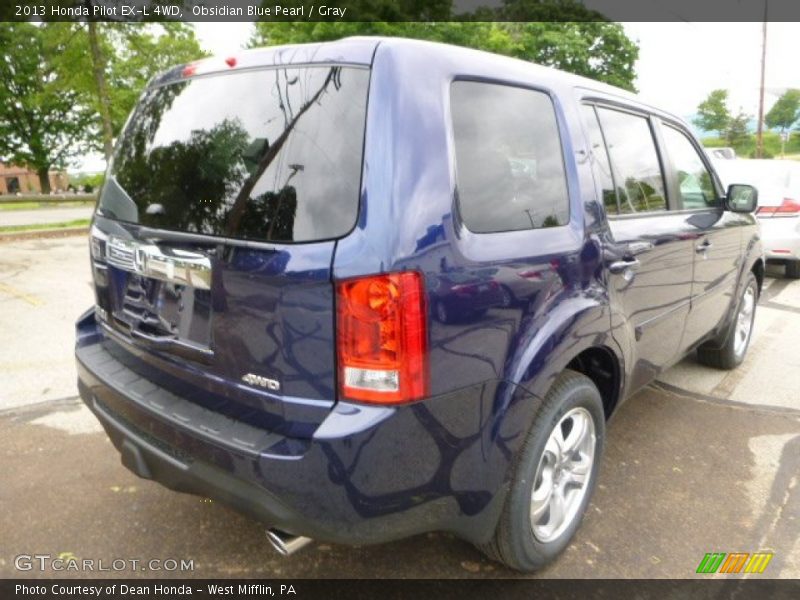 Obsidian Blue Pearl / Gray 2013 Honda Pilot EX-L 4WD