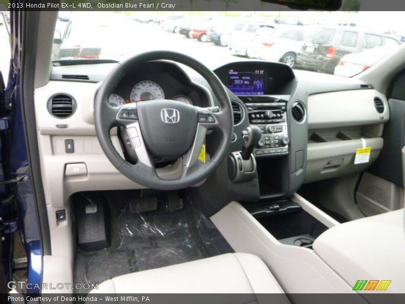 Obsidian Blue Pearl / Gray 2013 Honda Pilot EX-L 4WD