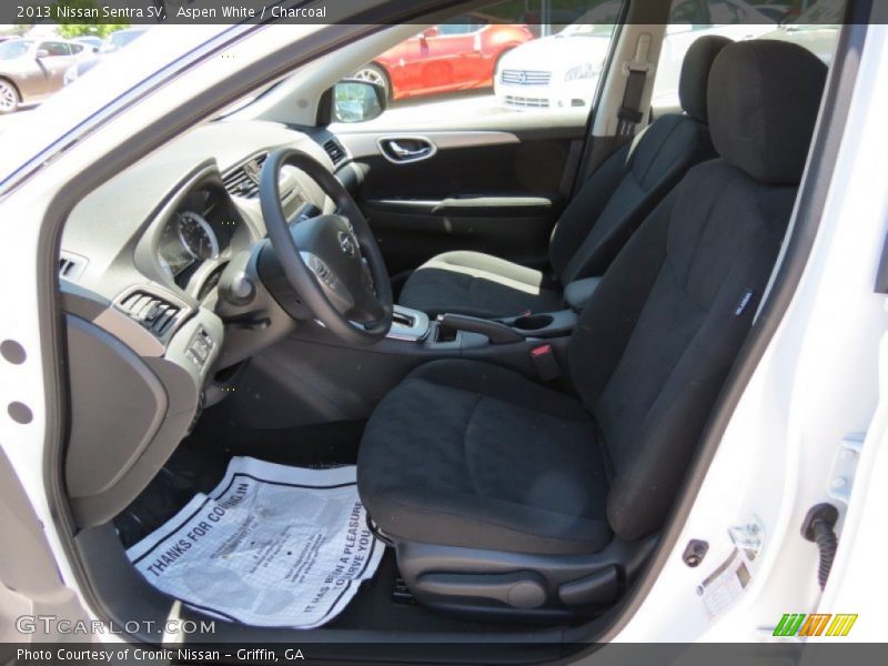 Aspen White / Charcoal 2013 Nissan Sentra SV