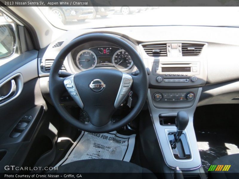 Aspen White / Charcoal 2013 Nissan Sentra SV