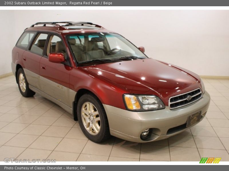 Regatta Red Pearl / Beige 2002 Subaru Outback Limited Wagon