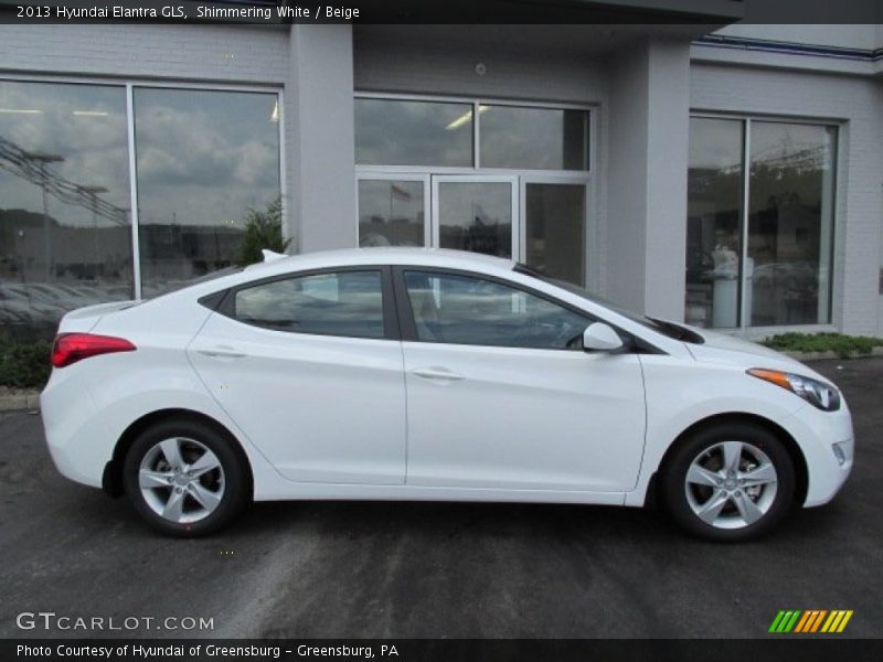 Shimmering White / Beige 2013 Hyundai Elantra GLS