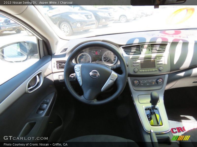 Aspen White / Charcoal 2013 Nissan Sentra SV