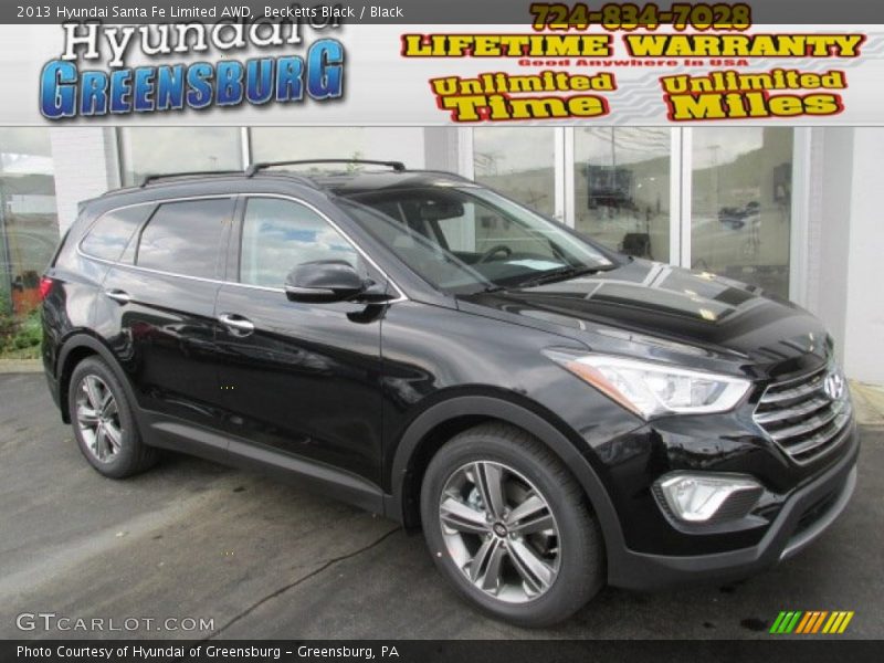 Becketts Black / Black 2013 Hyundai Santa Fe Limited AWD