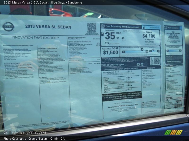 Blue Onyx / Sandstone 2013 Nissan Versa 1.6 SL Sedan