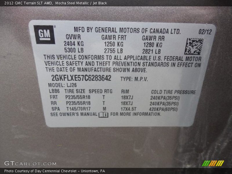 Mocha Steel Metallic / Jet Black 2012 GMC Terrain SLT AWD