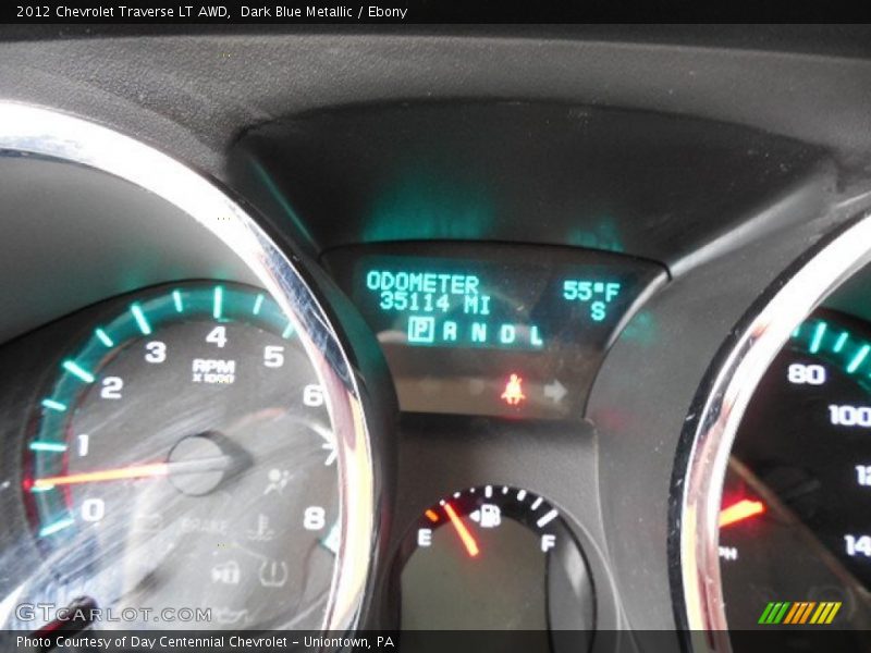 Dark Blue Metallic / Ebony 2012 Chevrolet Traverse LT AWD