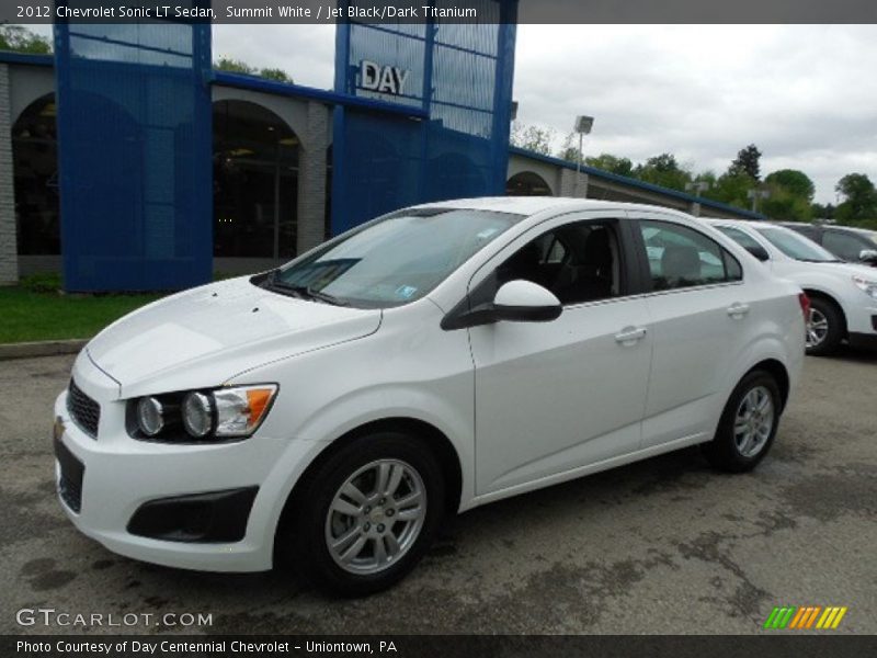Summit White / Jet Black/Dark Titanium 2012 Chevrolet Sonic LT Sedan