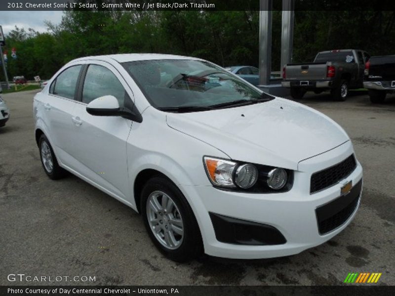 Summit White / Jet Black/Dark Titanium 2012 Chevrolet Sonic LT Sedan