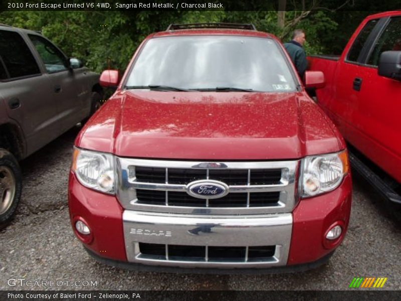 Sangria Red Metallic / Charcoal Black 2010 Ford Escape Limited V6 4WD