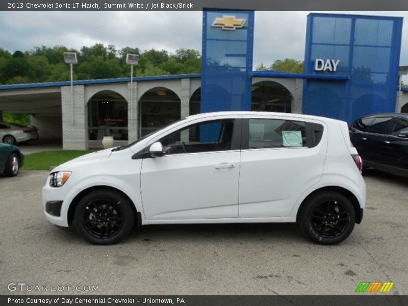 Summit White / Jet Black/Brick 2013 Chevrolet Sonic LT Hatch