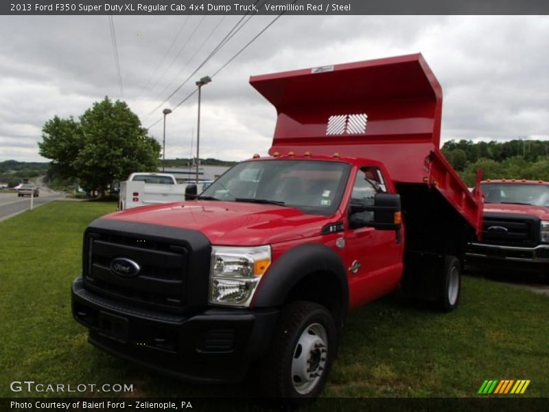 Vermillion Red / Steel 2013 Ford F350 Super Duty XL Regular Cab 4x4 Dump Truck