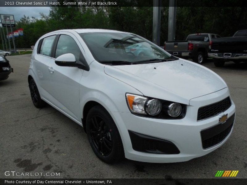 Summit White / Jet Black/Brick 2013 Chevrolet Sonic LT Hatch