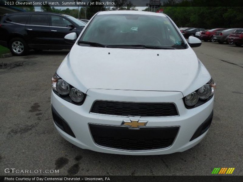 Summit White / Jet Black/Brick 2013 Chevrolet Sonic LT Hatch