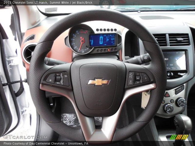 Summit White / Jet Black/Brick 2013 Chevrolet Sonic LT Hatch