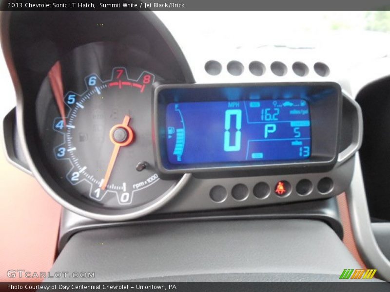 Summit White / Jet Black/Brick 2013 Chevrolet Sonic LT Hatch