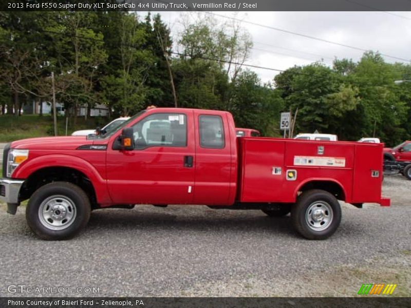 Vermillion Red / Steel 2013 Ford F550 Super Duty XLT SuperCab 4x4 Utility Truck