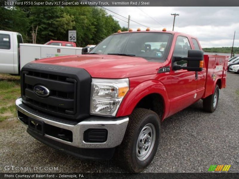 Vermillion Red / Steel 2013 Ford F550 Super Duty XLT SuperCab 4x4 Utility Truck