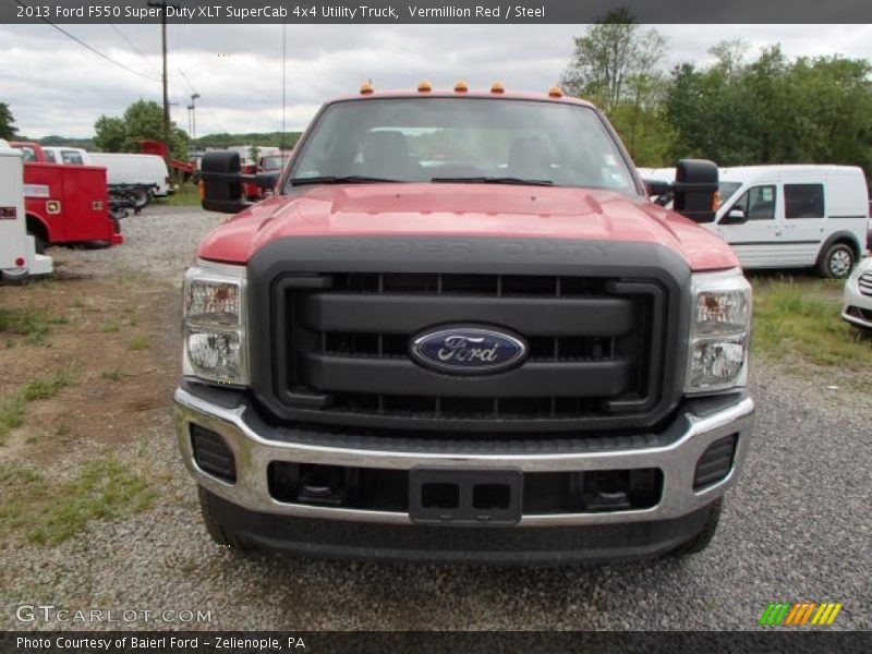 Vermillion Red / Steel 2013 Ford F550 Super Duty XLT SuperCab 4x4 Utility Truck