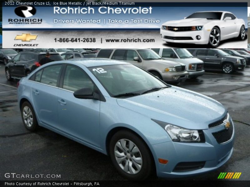 Ice Blue Metallic / Jet Black/Medium Titanium 2012 Chevrolet Cruze LS