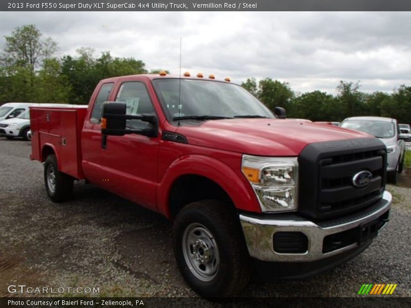 Vermillion Red / Steel 2013 Ford F550 Super Duty XLT SuperCab 4x4 Utility Truck