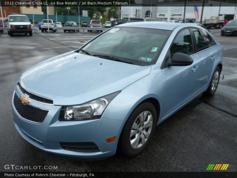 Ice Blue Metallic / Jet Black/Medium Titanium 2012 Chevrolet Cruze LS