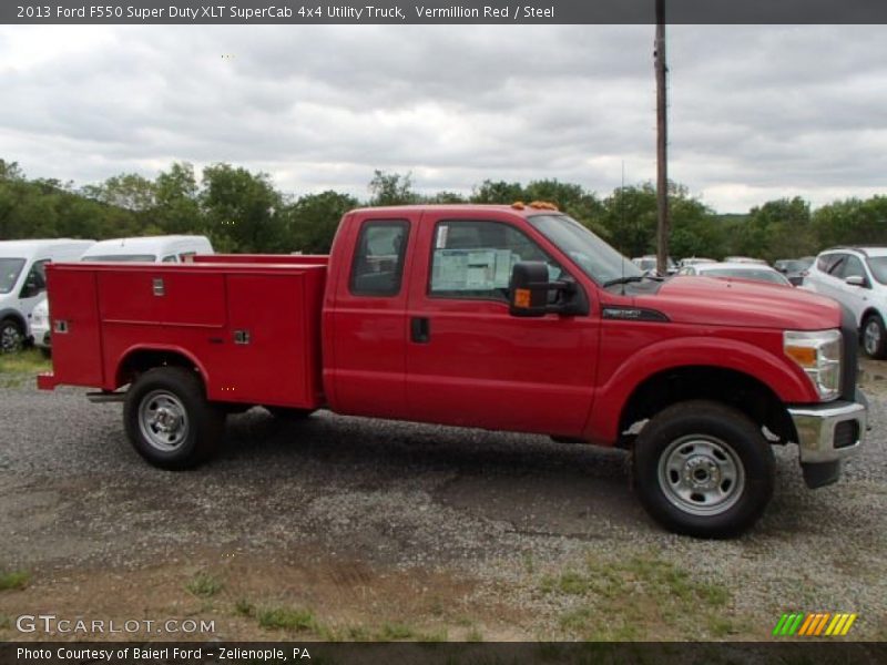 Vermillion Red / Steel 2013 Ford F550 Super Duty XLT SuperCab 4x4 Utility Truck