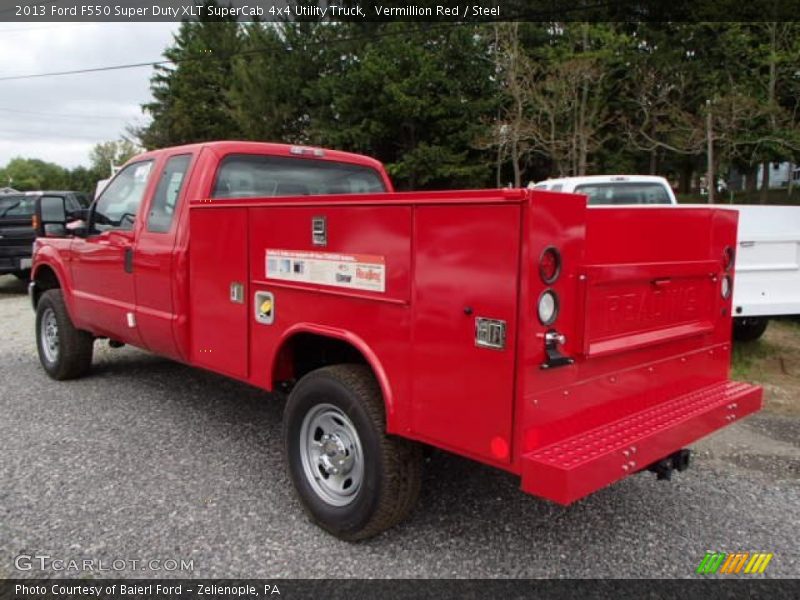 Vermillion Red / Steel 2013 Ford F550 Super Duty XLT SuperCab 4x4 Utility Truck