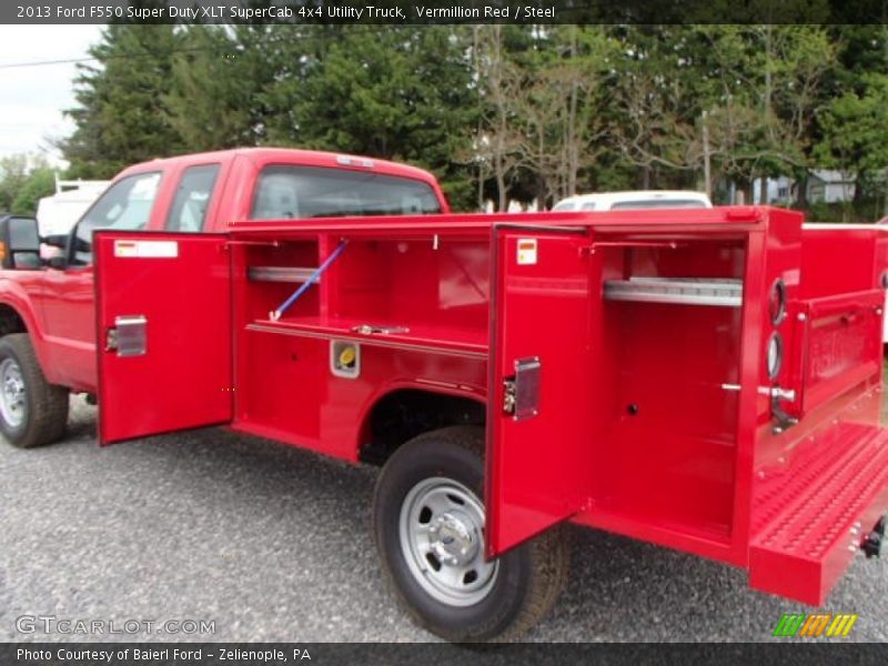 Vermillion Red / Steel 2013 Ford F550 Super Duty XLT SuperCab 4x4 Utility Truck