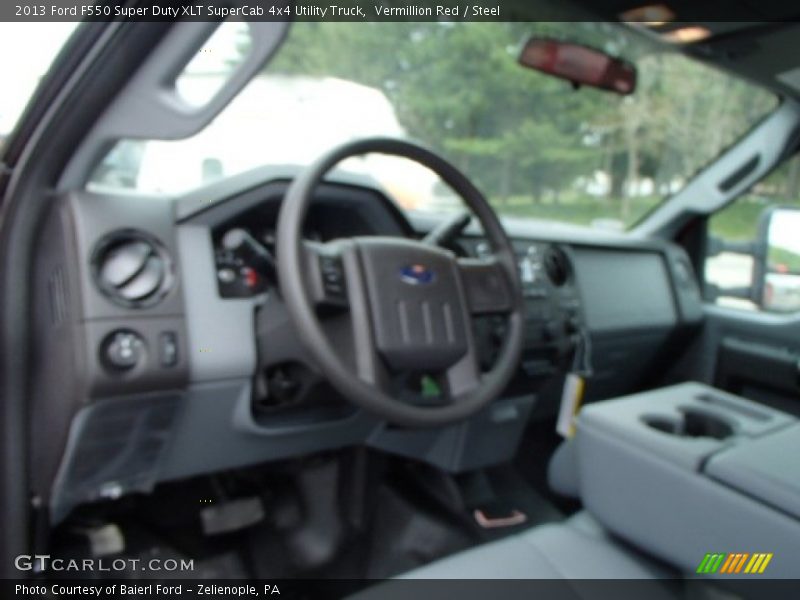 Vermillion Red / Steel 2013 Ford F550 Super Duty XLT SuperCab 4x4 Utility Truck