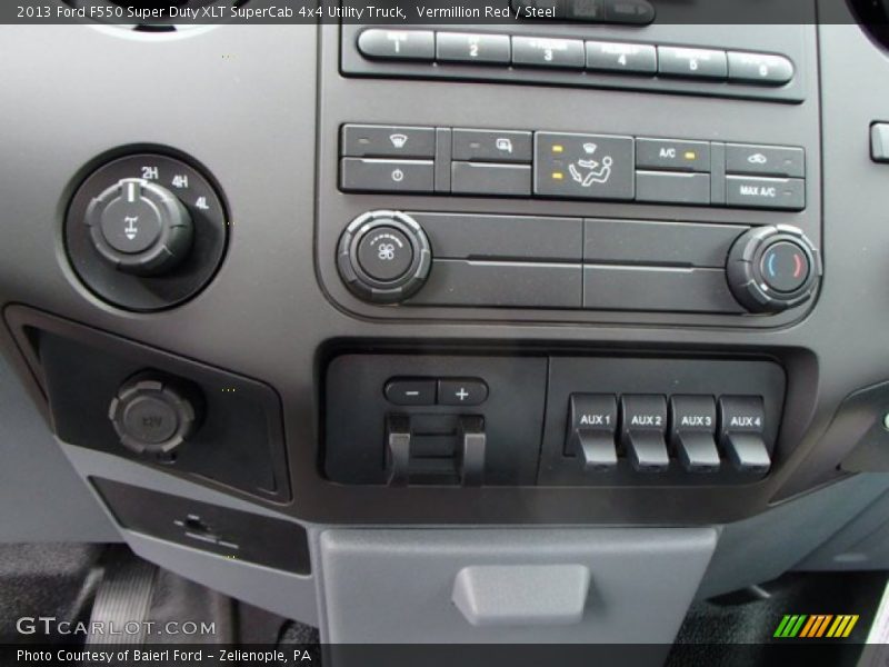 Vermillion Red / Steel 2013 Ford F550 Super Duty XLT SuperCab 4x4 Utility Truck