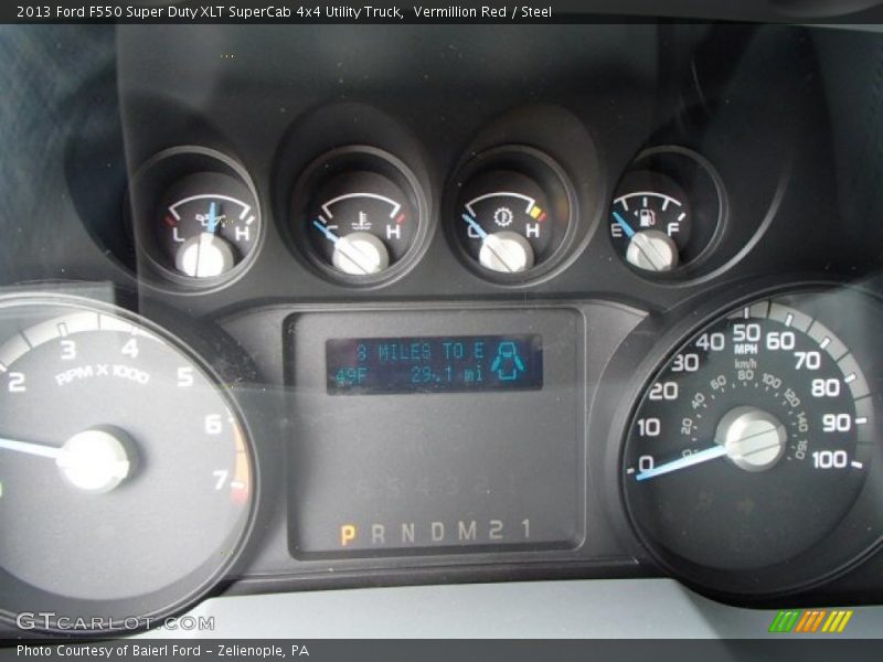 Vermillion Red / Steel 2013 Ford F550 Super Duty XLT SuperCab 4x4 Utility Truck