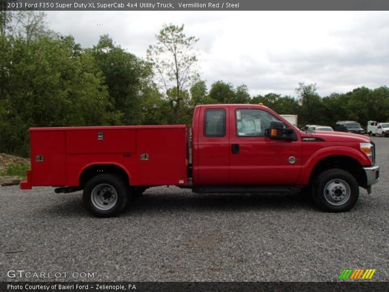 Vermillion Red / Steel 2013 Ford F350 Super Duty XL SuperCab 4x4 Utility Truck