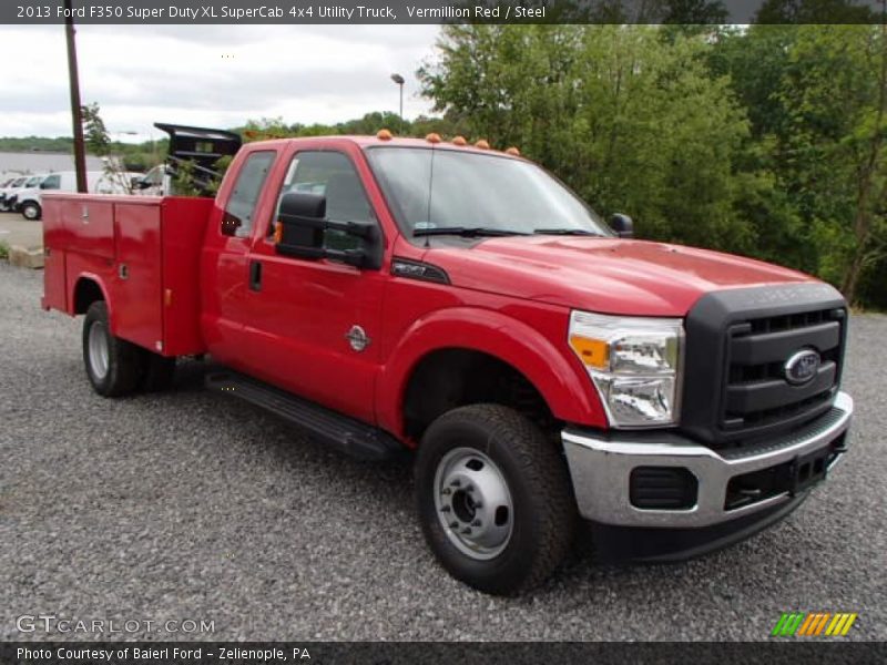 Vermillion Red / Steel 2013 Ford F350 Super Duty XL SuperCab 4x4 Utility Truck
