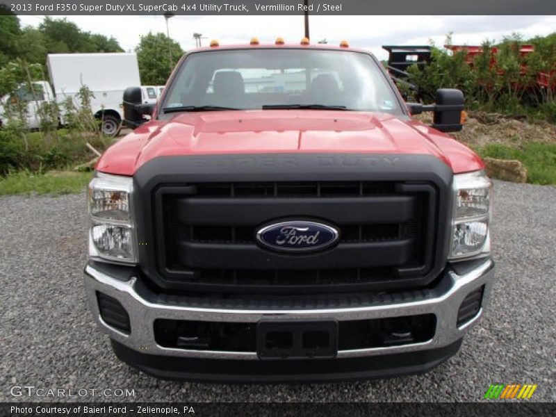 Vermillion Red / Steel 2013 Ford F350 Super Duty XL SuperCab 4x4 Utility Truck