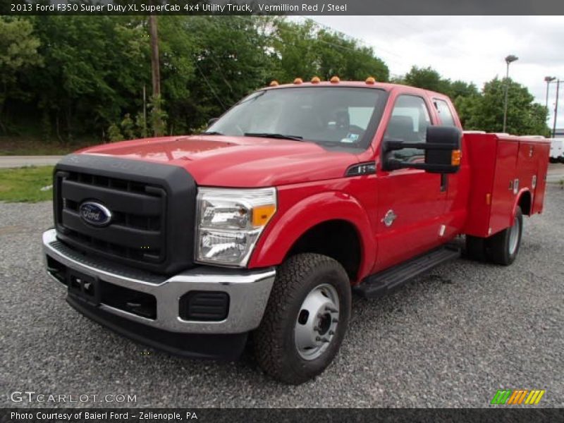 Vermillion Red / Steel 2013 Ford F350 Super Duty XL SuperCab 4x4 Utility Truck