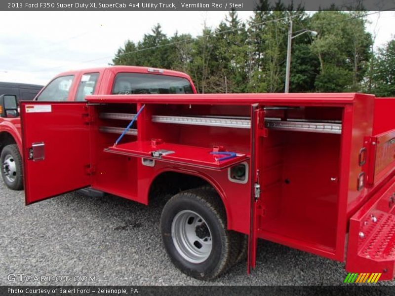 Vermillion Red / Steel 2013 Ford F350 Super Duty XL SuperCab 4x4 Utility Truck