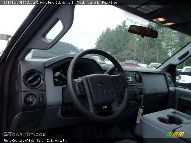 Vermillion Red / Steel 2013 Ford F350 Super Duty XL SuperCab 4x4 Utility Truck