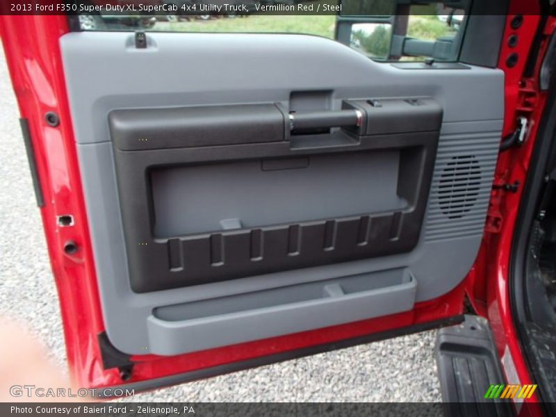 Vermillion Red / Steel 2013 Ford F350 Super Duty XL SuperCab 4x4 Utility Truck