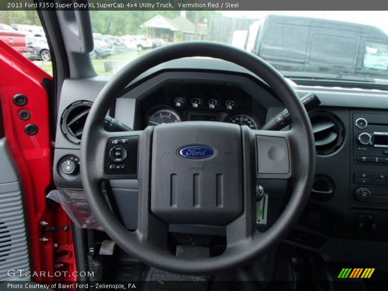 Vermillion Red / Steel 2013 Ford F350 Super Duty XL SuperCab 4x4 Utility Truck