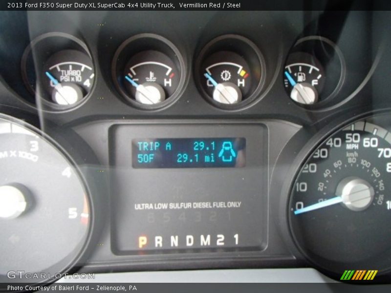 Vermillion Red / Steel 2013 Ford F350 Super Duty XL SuperCab 4x4 Utility Truck