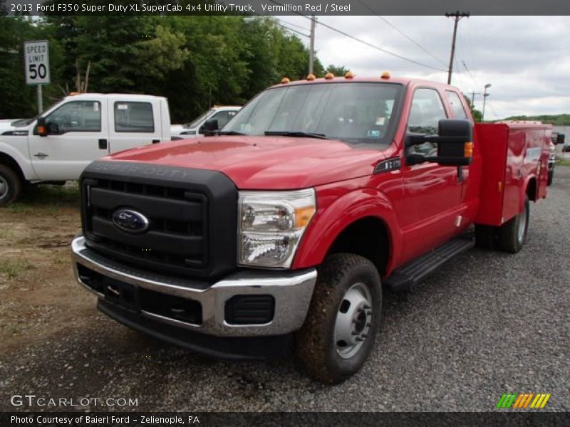 Vermillion Red / Steel 2013 Ford F350 Super Duty XL SuperCab 4x4 Utility Truck