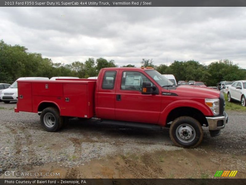 Vermillion Red / Steel 2013 Ford F350 Super Duty XL SuperCab 4x4 Utility Truck