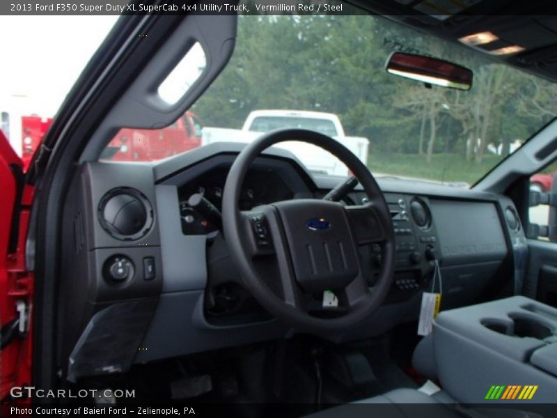 Vermillion Red / Steel 2013 Ford F350 Super Duty XL SuperCab 4x4 Utility Truck