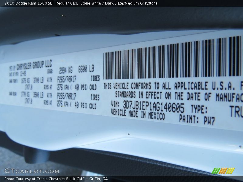 Stone White / Dark Slate/Medium Graystone 2010 Dodge Ram 1500 SLT Regular Cab