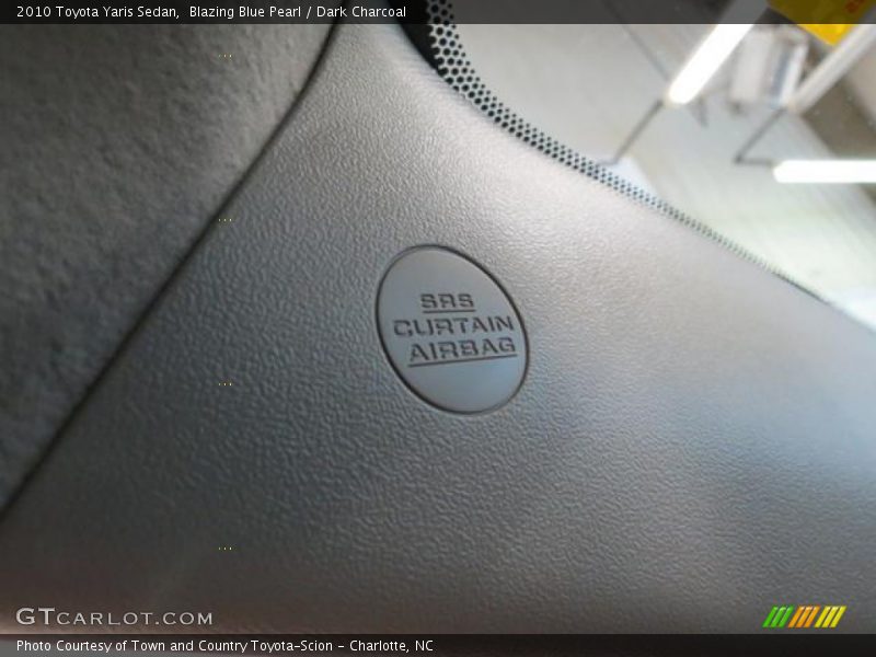 Blazing Blue Pearl / Dark Charcoal 2010 Toyota Yaris Sedan
