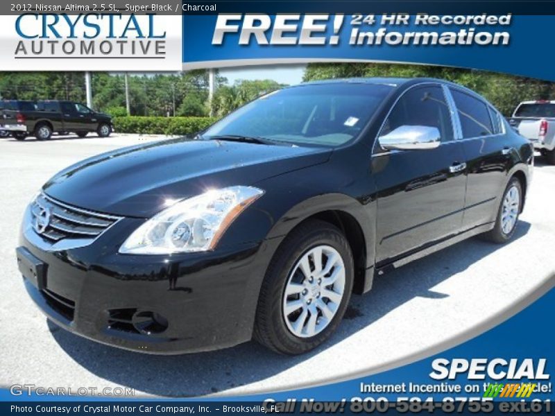 Super Black / Charcoal 2012 Nissan Altima 2.5 SL